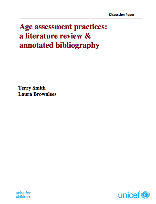Age Assessment Practices: A Literature Review and Annotated Bibliography