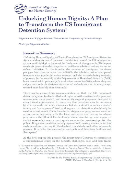 Unlocking Human Dignity: A Plan to Transform the US Immigrant Detention System